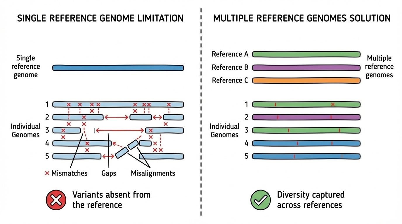 Single reference vs multiple reference alignment